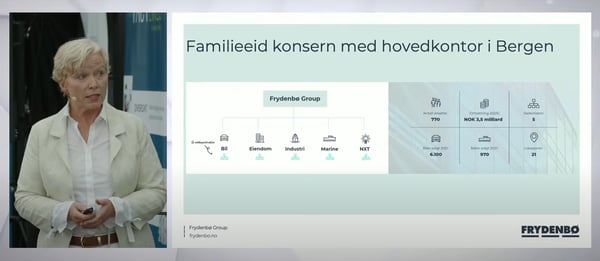 Marianne Ryan presenterer Frydenbø Groups arbeid for å møte åpenhetslovens nye krav.